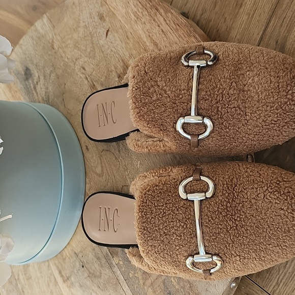 INC International Concepts Women's Brown Faux Fur Mules - Picture 2 of 5